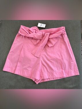 NWT J. Crew Pink High-Waist Tie-Front Shorts
